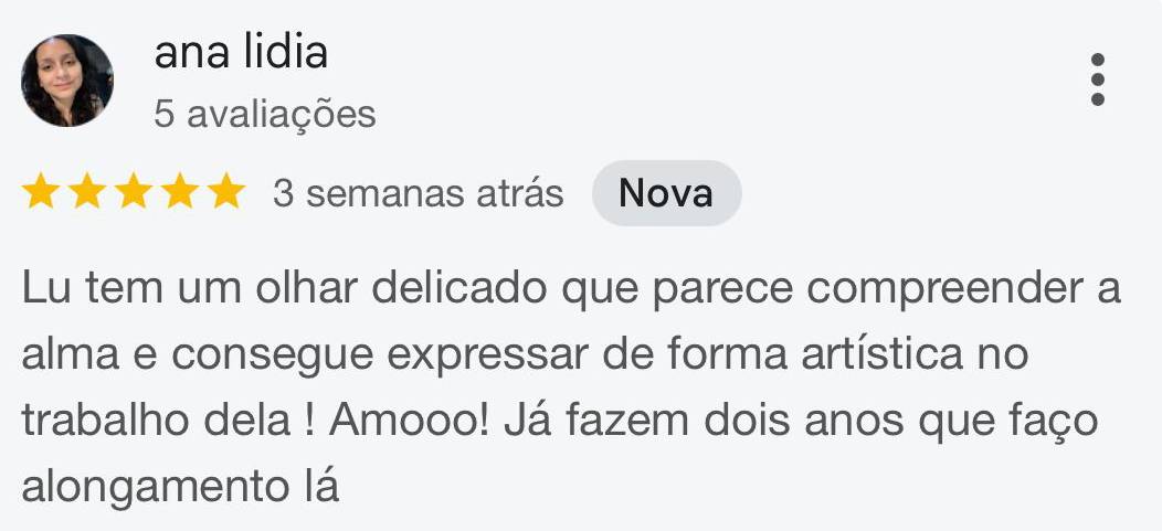 Avaliação da cliente Ana Lidia